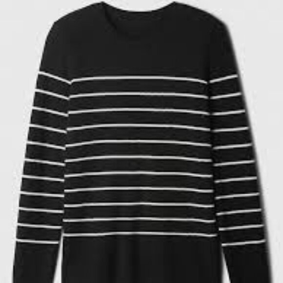 GAP Black Textured Stripe Crewneck Sweater/NWT/SMALL & LARGE - Picture 3 of 13